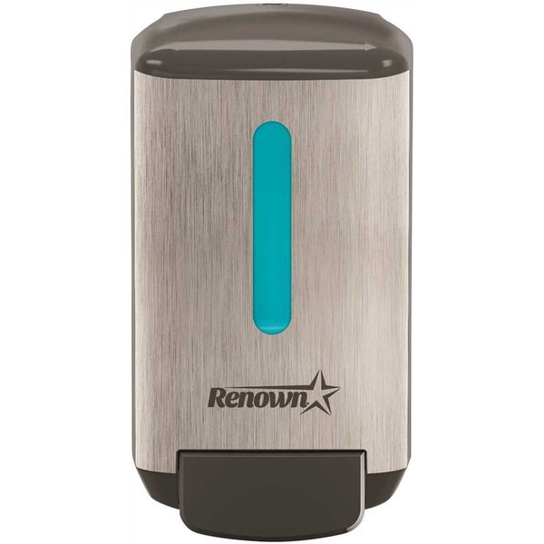 Renown RB4 Manual Foam Handwash Dispenser, Brushed Metallic / Black REN05188